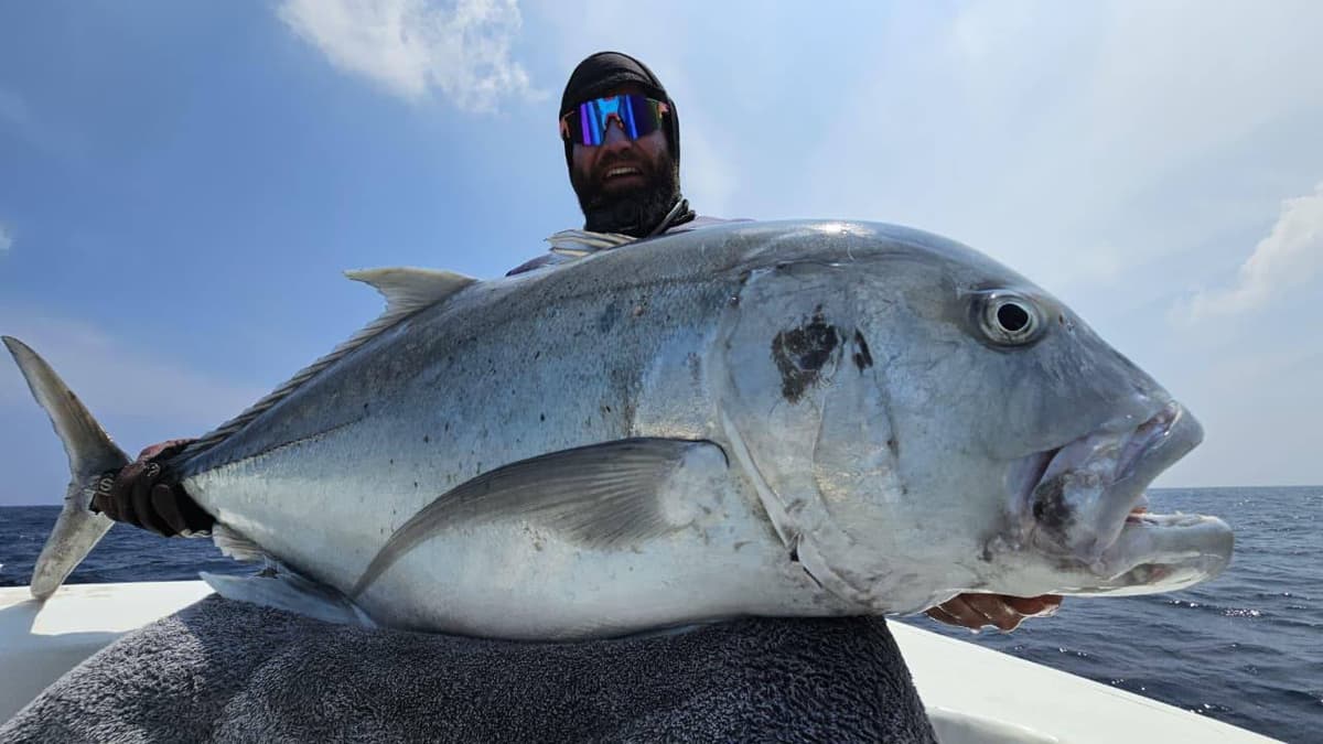 Fishing charter group with offshore catch